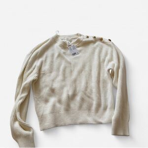 H&M Cream cable knit sweater with button detail #knitwear. Brand new. Size S.